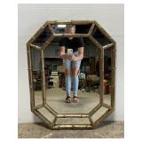Vintage gold bamboo large wall mirror
