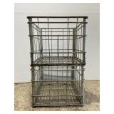 Pair of matching Heatherwood metal dairy crates