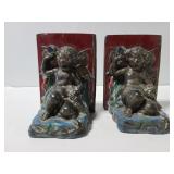 Vintage cherub bookends