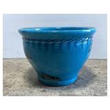 XL turquoise glazed terra cotta planter