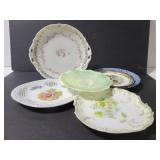 Six vintage china plates