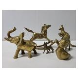 Six brass animals