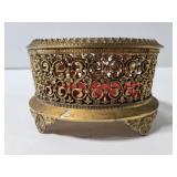 Small brass jewelry box