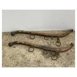 Pair of antique wood & metal tack farm equipment