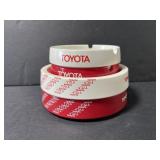 Vintage melamine Toyota advertising ashtrays