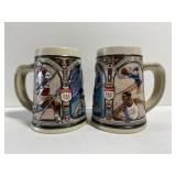 Pair of 2 Budweiser Olympic beer steins