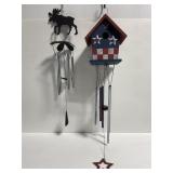 Lot of 2 moose, stars & stripes wind chimes