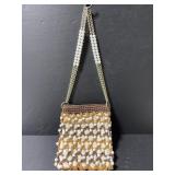 Vintage beaded macrame handbag