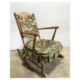 Vintage rocking chair w/ colonial upholstery
