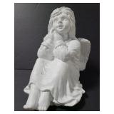Vintage painted cement angel statue