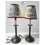 Two lamps w/ Glynda Turley lamp shades