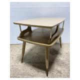 Vintage Mid-Century 2-tier blonde wood side