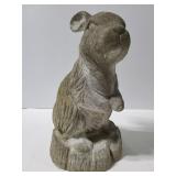 Vintage cement rabbit statue w/ broken ear