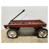 Vintage little red wagon wood garden bed
