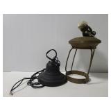 Two old hanging light fixture salvage pieces