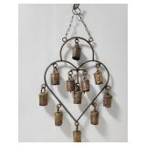 Rustic heart shaped bell chime