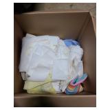 Box of assorted linens