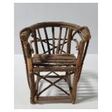 Handcrafted miniature twig chair folk art