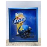 Huge Miller Lite reflective beer & football sign