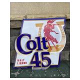 Colt 45 metal malt liquor sign