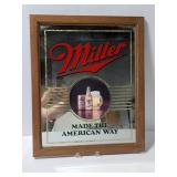 Miller beer mirrored bar sign