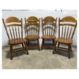 Lot of 4 vintage wood dining chairs