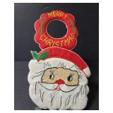 Merry Christmas Santa cloth door knob hanger