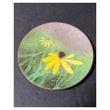 Norman Brumm signed enamel copper petite plate