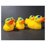 Six rubber ducks