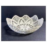 Vintage macrame doilie bowl