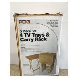 PDG 5-pc TV tray set w/ rack