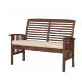 Wooden patio loveseat bench in box