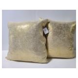 Diamonique gold fleck large throw pillow pair