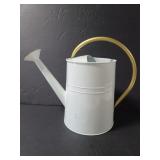 New metal watering can in white