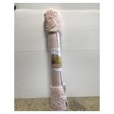 Pink shag area rug 4 x 6 ft, stained spot
