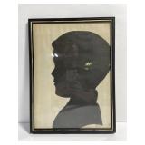 Vintage 1970 signed silhouette portrait