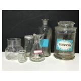 Old dusty kitchen glass collection