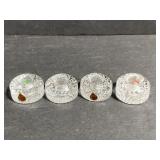 Lot of 4 small Gränna Glas candlesticks