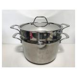 Stainless steel 3-pc 6 qt stock pot
