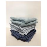 Lot of 8 new Fieldcrest blue themed wash cloths