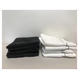 Lot of 7 new Fieldcrest black & white wash cloths