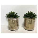 Two new small faux succulent accent plants