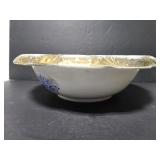 Blue floral water bassin with gold trim