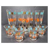 Mid century glass cups and shot glasses