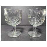 Pair of thick glass goblets