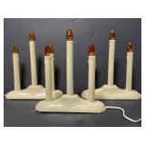 Lot of 3 vintage plastic window candles