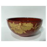 Gold painted Japanese noodle bowl