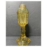 Vintage amber cut glass candlestick