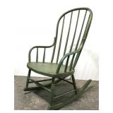 Green painted wood rocking chair