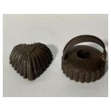 Pair of antique metal cokie cutter molds